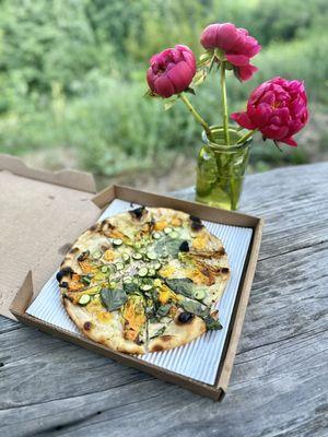 Squash Blossom pizza