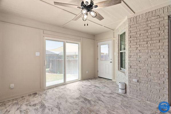 Enclosed patio- perfect for pets!