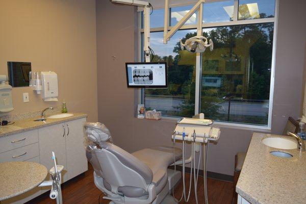 Modern, clean operatories for our variety of general and cosmetic dental services at Wake Dental Care in Cary, NC.