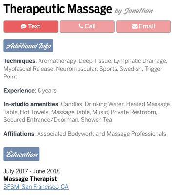 Therapist background and additonal infos