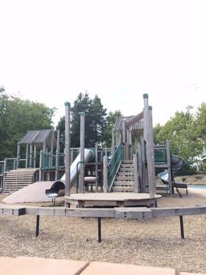 The large playground equipment at Wallingford park.