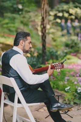 Jay playing during our wedding ceremony at Nestldown July 2014