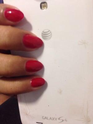 Red gel manicure 22$