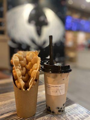 Bubble Waffle & Boba Milk Tea