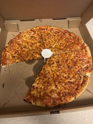 Dry cheese pizza