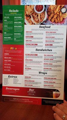 The menu