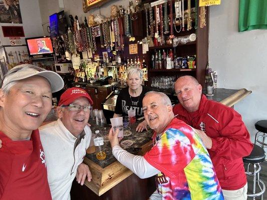 Morning "bevvy" crew before a Cards day game