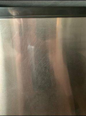 Damage to stainless mini-fridge