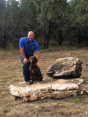 Owner John MaCuk and his pup, Beaumont.