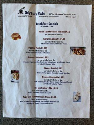 Breakfast specials