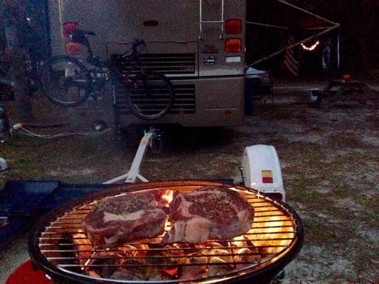 Steaks on the grill