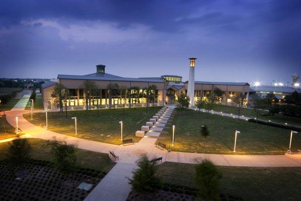 Aerial view of the Collin College Preston Ridge campus in Frisco.