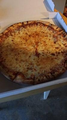 Large thin crust cheese pizza! So good