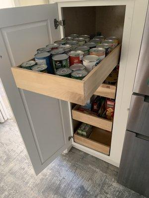 Roller pantry drawers