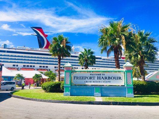 Carnival Freedom docked in Freeport Bahamas  7-2019