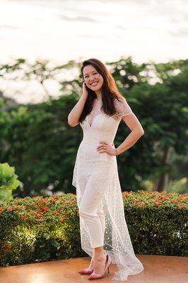 Custom made designer inspired wedding jumpsuit