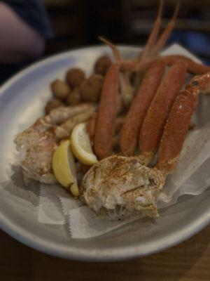 Crab Legs and Hushpuppies