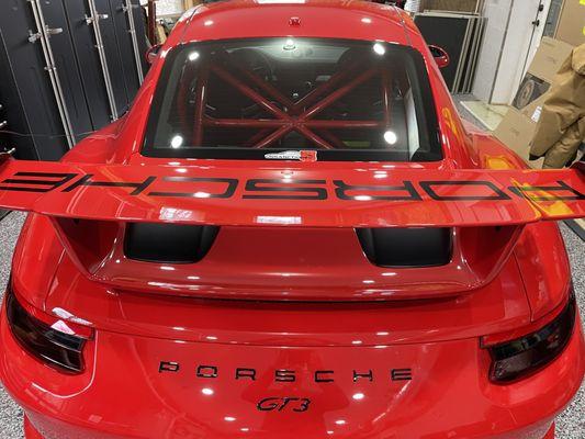 BBI roll cage installation in Porsche GT3.