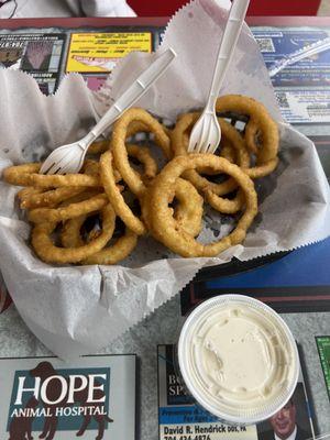 Onion rings w ranch