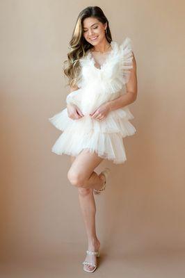 white tulle dress