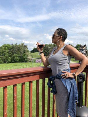 Taking in the beauty of the vineyard, the land, the livestock & a great glass of Vino, 05.26.2019.