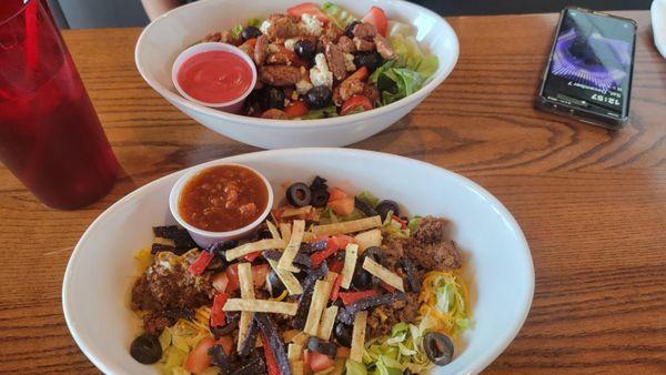 Two salad and vineyard salad.