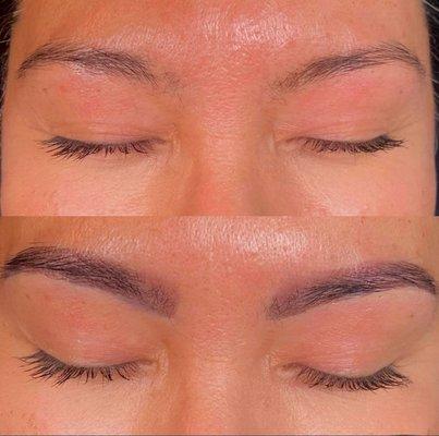 Brow hybrid stain. Giving the brow a fuller look