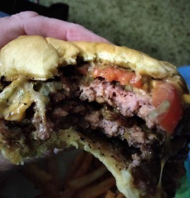 Last night's raw hamburger from the crib.