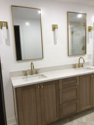 Remodeled bath with double sink