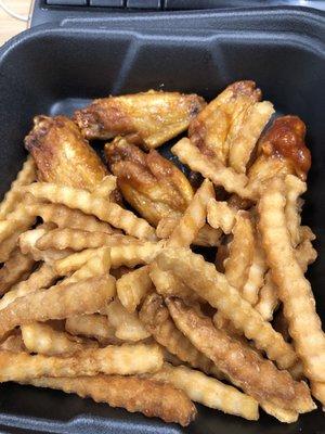 Asian Bone in Wings with French Fries