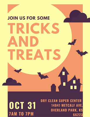 Don't Forget to Join us tomorrow "October 31" for some tricks and treat! Happy Halloween!