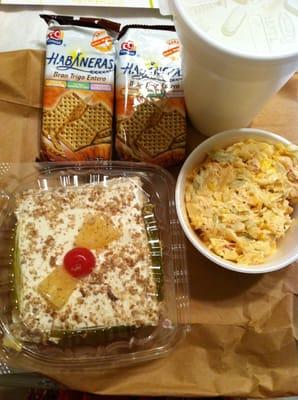 Sandwichon combo with chicken pasta salad, wheat crackers and fresh lemonade! 2 orders for me.