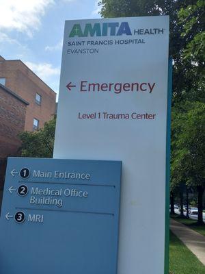 This is the location. Google Maps does not recognize it, and it's far too easy to miss "St. Francis" with "Amita Health" super big above it.