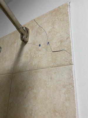 A few tiles like this in the shower