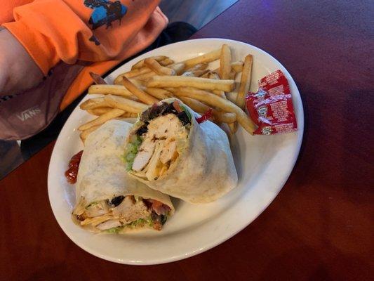 Blackened chicken wrap