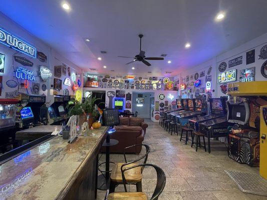 View of the bar and games