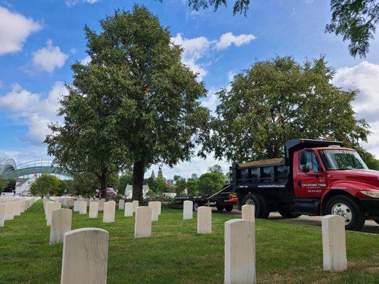 Working at a day of service at Wood National Cemetery.