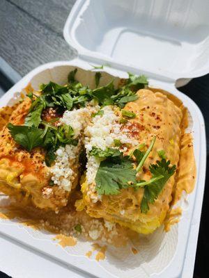 Mexican street corn it was spicy !