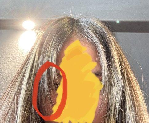 The bang that's left side of this photo literally does not even match the length of the side of the right.