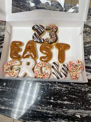 Donut letters!!! Place your order in advance