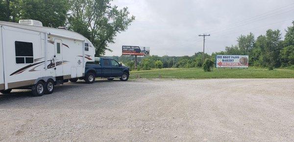 Parkinglot is big enough for an RV.