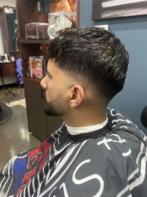 Low fade with beard fade!