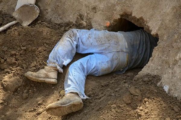 Tunnel Diggers on standby waiting for emergency plumbing problems with busted pipes!