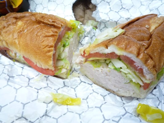 Turkey hoagie (half size).