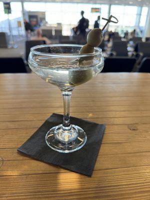 An excellent pre-flight martini.