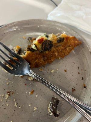 Quiche of the day ... what's left of it. Yum.