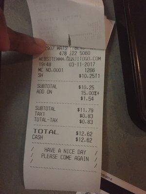 I'd never seen a gratuity added...then taxed...?!?  Sketch.