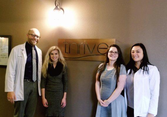 Dr. Twyman, Dr. Uthe, Britney and Miranda.  The Thrive West Crew in action!