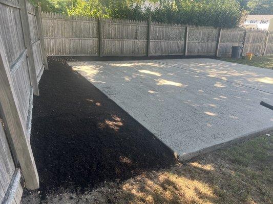 Fresh Mulch for around Basketball Court, from Mikes County Market