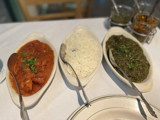 Chicken Tikka Masala and Saag Paneer